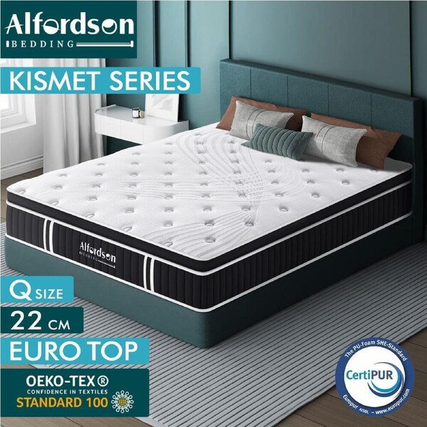 ALFORDSON Mattress 22cm Queen Double King Single Euro Top Queen