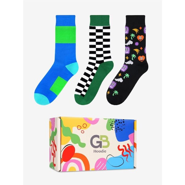 Advwin Cheerful Series 3-Pair Unisex Brightly Colored Fun Socks Medium