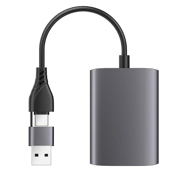 USB Type-C / A to Dual HDMI 1080P HD Mirror Multi Stream Video Adapter Cable PC Laptop Plug and Play Black
