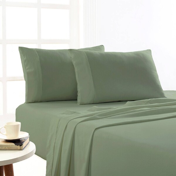 Park Avenue 175 GSM Egyptian Cotton Flannelette Sheet Set Juniper Long Single