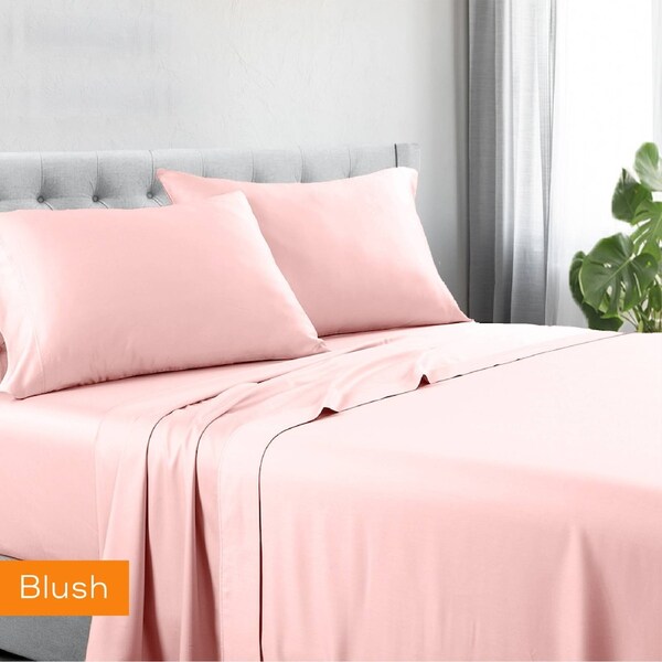 1200TC Hotel Quality Soft Cotton Rich Sheet Sets Pillowcases Silky Touch All Size Blush / King