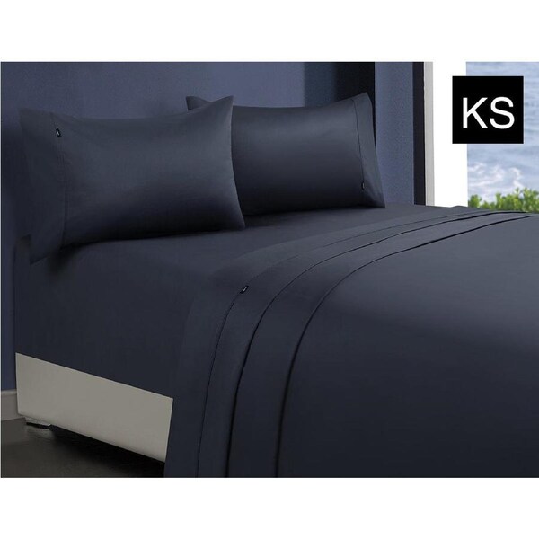 1000TC 100% Premium Egyptian Cotton Sheet Sets Fitted Flat Sheet Pillowcases All Size Charcoal / King Single
