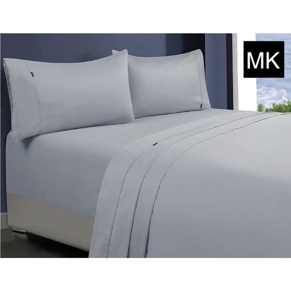 1000TC 100% Premium Egyptian Cotton Sheet Sets Fitted Flat Sheet Pillowcases All Size Silver / Mega King