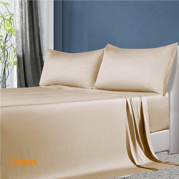 Softouch 100% Natural Premium Bamboo Sheet Sets Pillowcases Flat Fitted Sheet All Size Linen / Queen