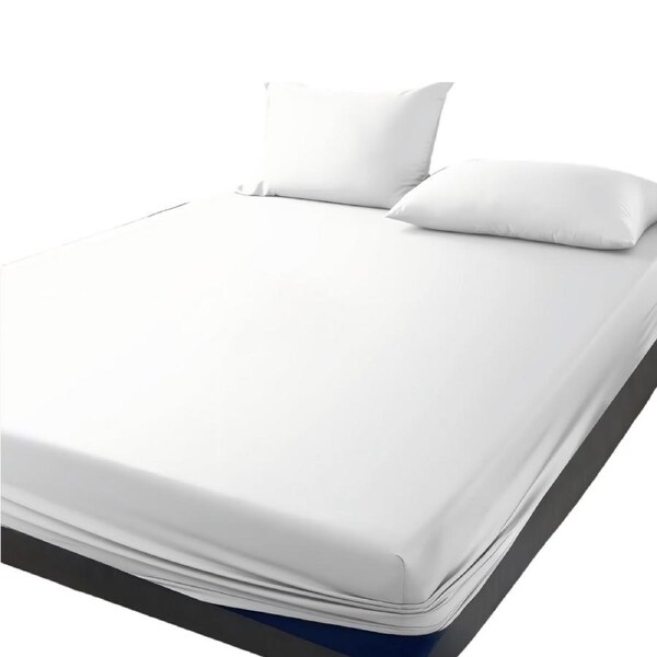 400 Thread Count Bamboo Cotton 1 Fitted Sheet with Pillowcase(s) White / Double