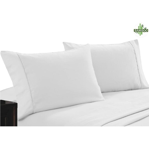 400 Thread Count Bamboo Cotton Twin Pack Pillowcase White