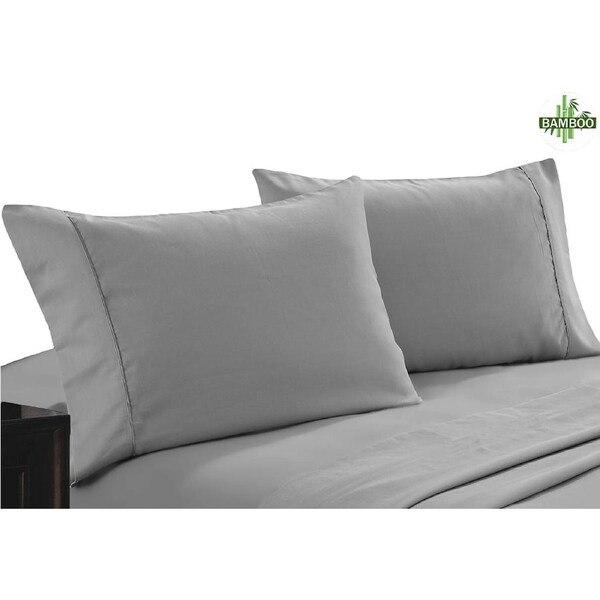 400 Thread Count Bamboo Cotton Twin Pack Pillowcase Silver