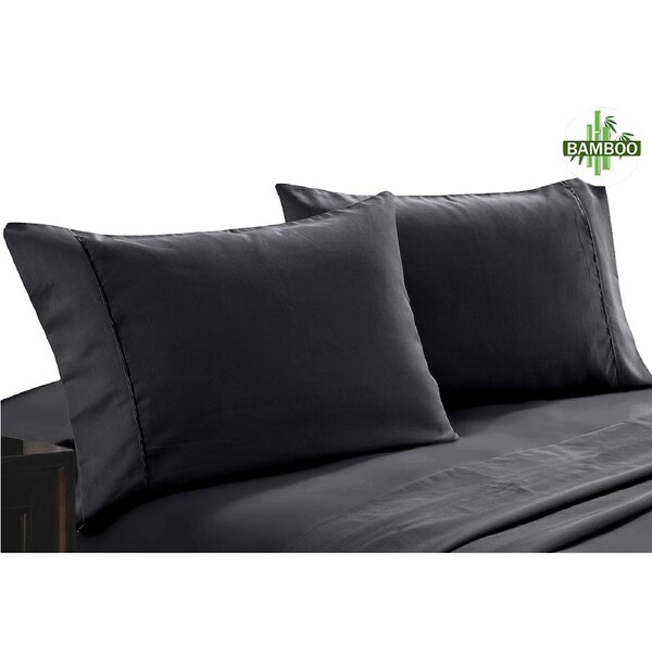400 Thread Count Bamboo Cotton Twin Pack Pillowcase Charcoal
