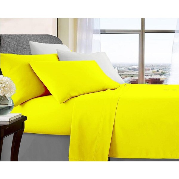 Opulence Ultra Soft Microfibre Sheet Sets Wrinkle Free All Size Yellow / Queen