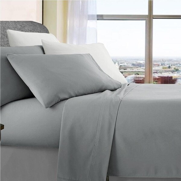 Opulence Ultra Soft Microfibre Sheet Sets Wrinkle Free All Size Charcoal / Mega Queen