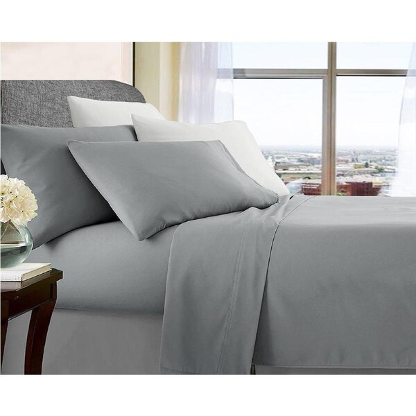 Opulence Ultra Soft Microfibre Sheet Sets Wrinkle Free All Size Silver / Mega Queen