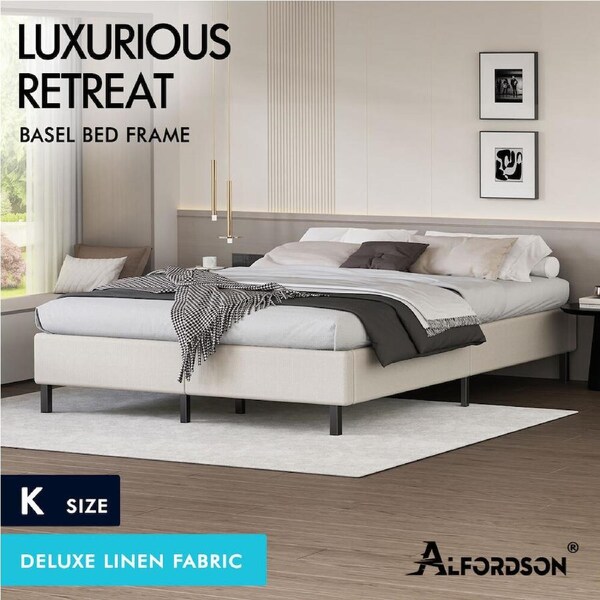 ALFORDSON Bed Frame Queen Double King Single Mattress Base Foundation Fabric King