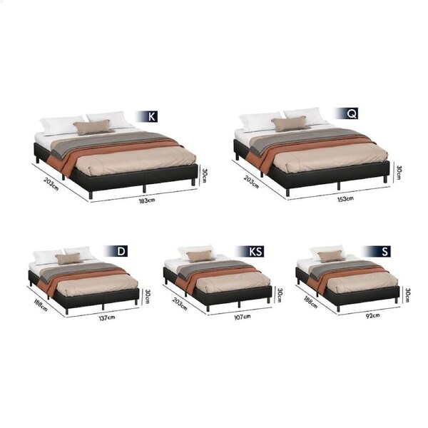 ALFORDSON Bed Frame Queen Double King Single Mattress Base Foundation Leather King
