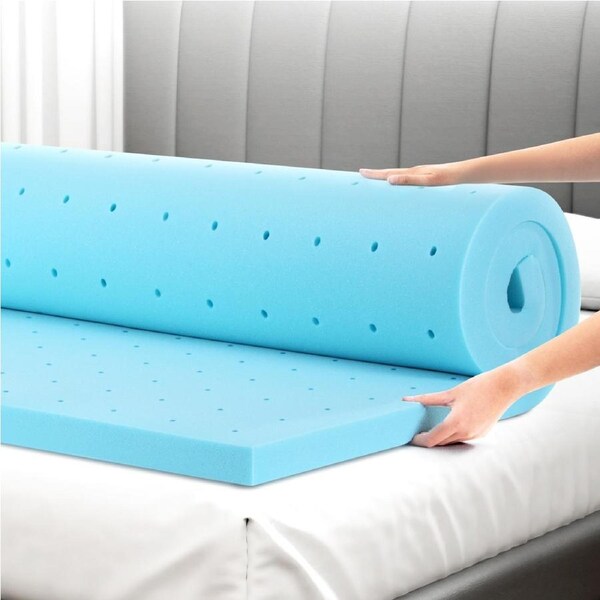 Giselle Bedding Memory Foam Mattress Topper Ventilated Cool Gel 5/8cm ALL SIZE 5cm Gel-Queen