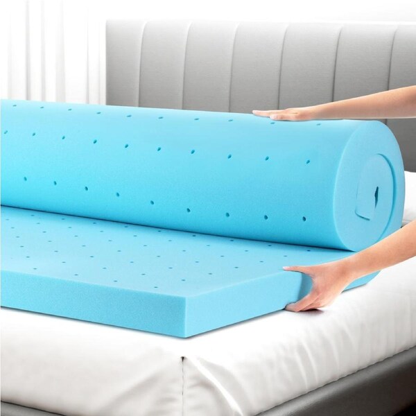 Giselle Bedding Memory Foam Mattress Topper Ventilated Cool Gel 5/8cm ALL SIZE 8cm Gel-Single