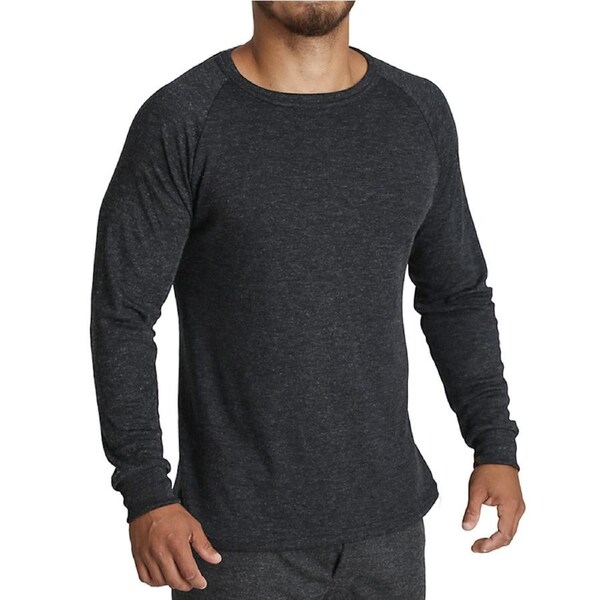 Mens Merino Wool Blend Long Sleeve Thermal Top Underwear Thermals Base Layer Black / 5XL