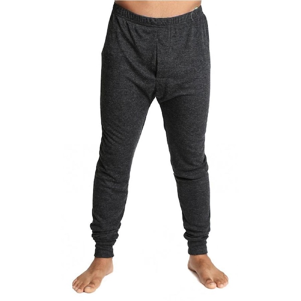 Mens Merino Wool Blend Long John Thermal Pants Underwear Thermals Warm Winter Black / 3XL