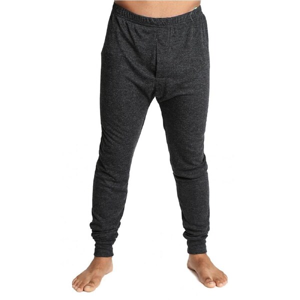 Mens Merino Wool Blend Long John Thermal Pants Underwear Thermals Warm Winter Black / 4XL