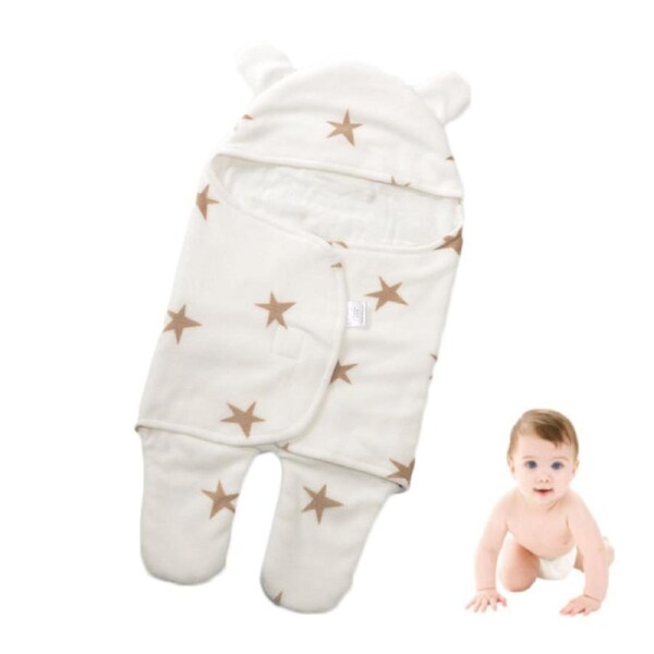 Nevenka Baby Swaddle Blanket Adjustable Sleeping Wrap for 0-6 Month Newborn-White S