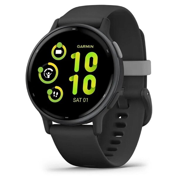Garmin Vivoactive 5 GPS Smartwatch Slate Aluminum Bezel with Black Case and Silicone Band