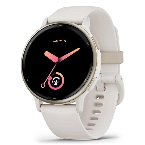 Garmin Vivoactive 5 GPS Smartwatch Cream Gold Aluminum Bezel with Ivory Case and Silicone Band