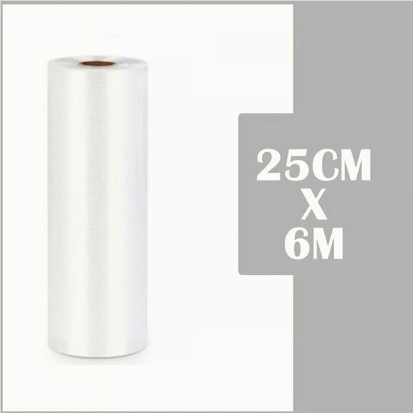 4 Rolls Food Vacuum Sealer Bags Food Storage Saver Heat Seal Cryovac 25X6cm