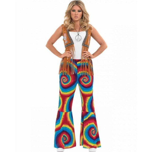 60s Tie Dye Flares Womens Costume Medium