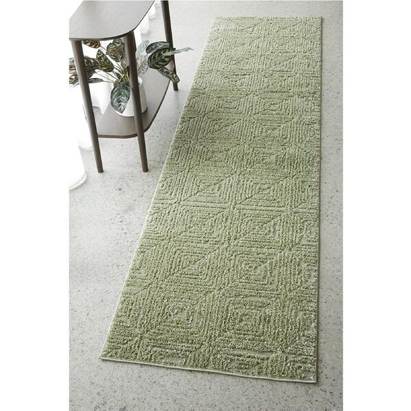 Rug Culture Envy Shilo Green Runner Modern Rug 400X80CM