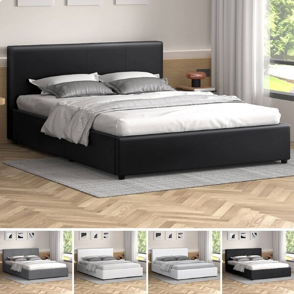 ALFORDSON Bed Frame Queen Double King Single Gas Lift Storage Mattress Base Single - Leather White
