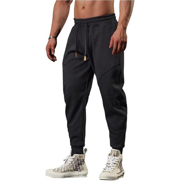 Nevenka Mens Jogger Sweatpants Fleece Lining with Pocket and Drawstring-Black S