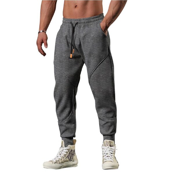 Nevenka Mens Jogger Sweatpants Fleece Lining with Pocket and Drawstring-Dark Grey L