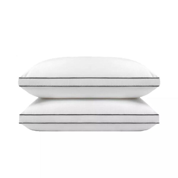 2Pcs Bedding Gusseted Pillow Premium Quality Bed Pillows Side Back Sleepers White 43 x 63 x 20cm