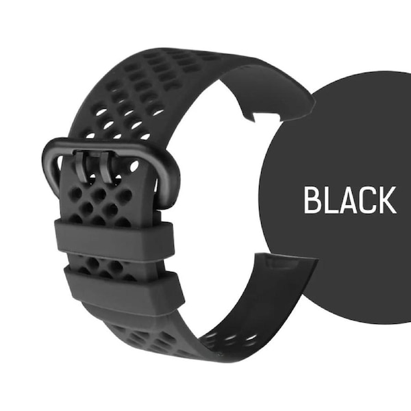 For Fitbit Charge 4 Replacement Silicone Watch Wrist Sports Band Strap Wristband Black Large