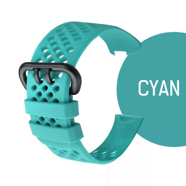 For Fitbit Charge 4 Replacement Silicone Watch Wrist Sports Band Strap Wristband Cyan Small