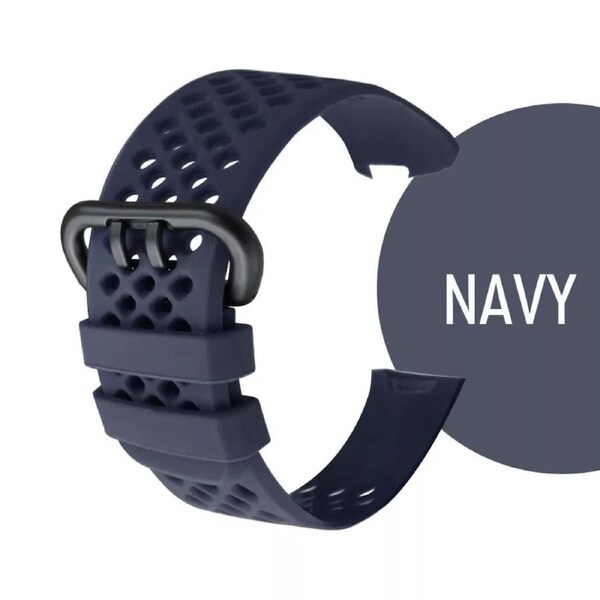 For Fitbit Charge 4 Replacement Silicone Watch Wrist Sports Band Strap Wristband Navy Large
