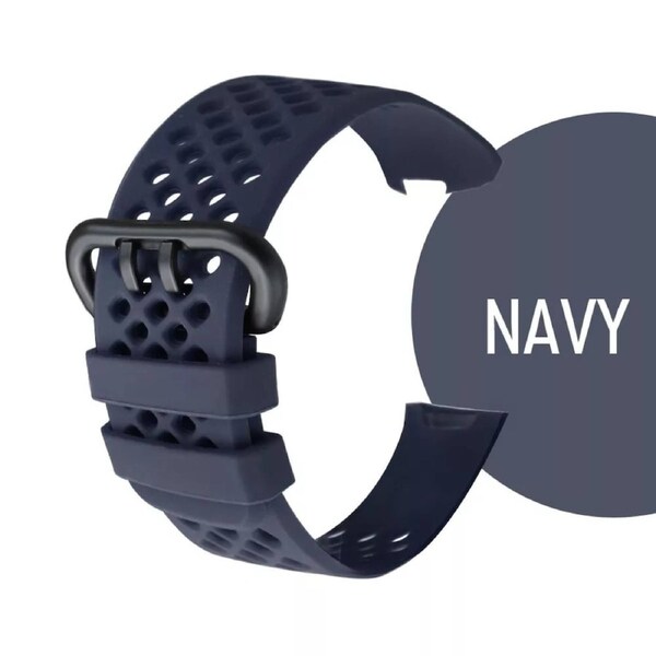 For Fitbit Charge 4 Replacement Silicone Watch Wrist Sports Band Strap Wristband Navy Small