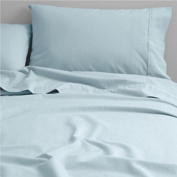 Canningvale Cozi Cotton Home Bedding Sheet w/ Pillowcase Set - Seafoam Double