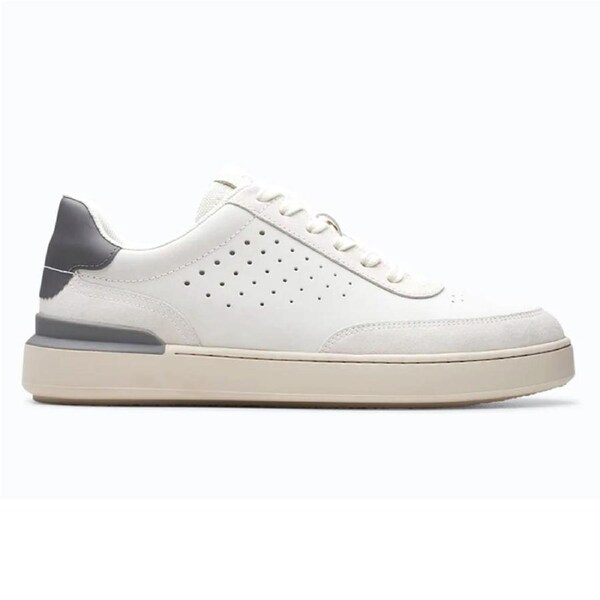 Clarks Men's Courtlite Run Sneakers White Nubuck UK 8