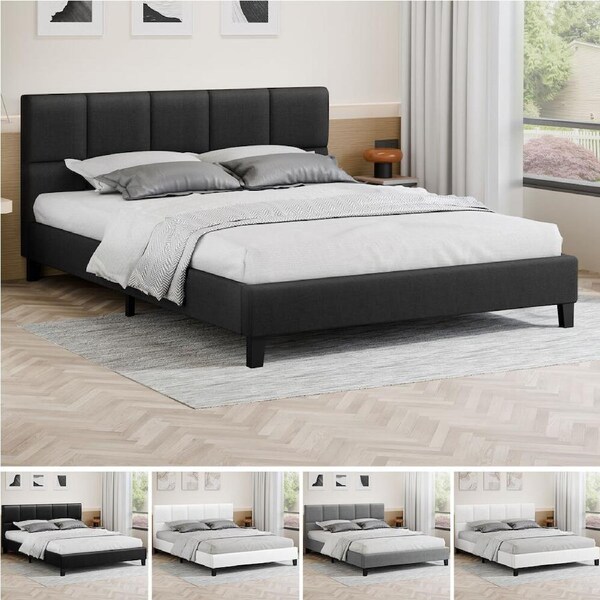 ALFORDSON Bed Frame Queen Double King Single Mattress Base Wooden Slats Platt King Single - Boucle White