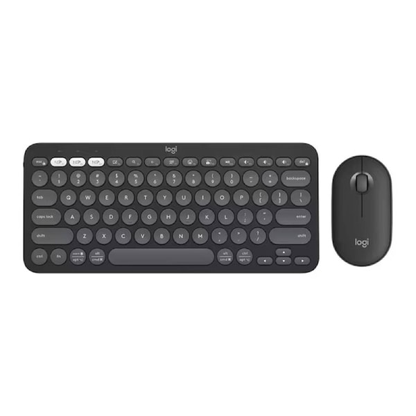 Logitech K380S Pebble 2 Combo Wireless Keyboard & Mouse - Graphite Black