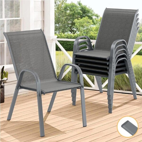 ALFORDSON Outdoor Dining Chairs Patio Furniture Bistro Chairs x6 - Black
