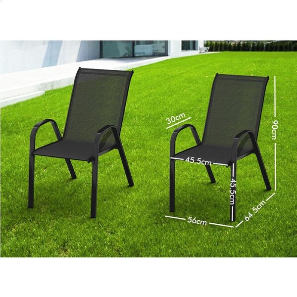 ALFORDSON Outdoor Dining Chairs Patio Furniture Bistro Chairs x2 - Grey