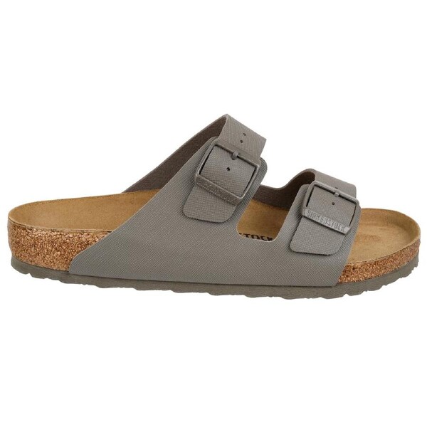 Birkenstock Unisex Arizona Birko-Flor Regular Fit Sandals Saffiano Concrete Grey (EU 41-45) 43