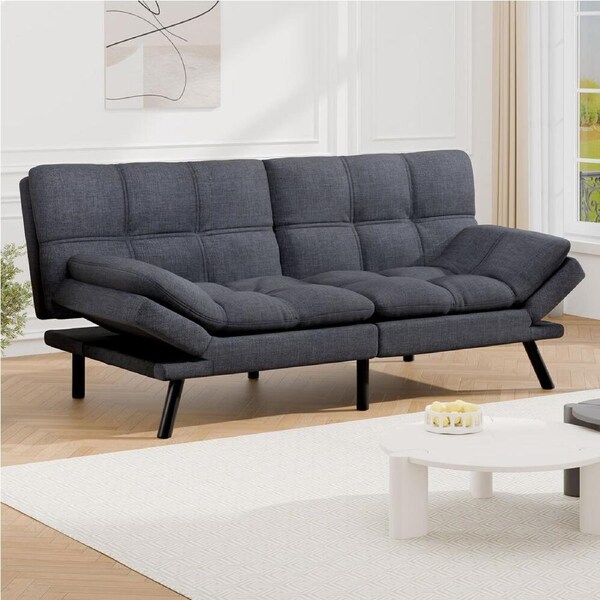 ALFORDSON Sofa Bed Couch 3 Seater Recliner Lounge Leather Fabric Grey
