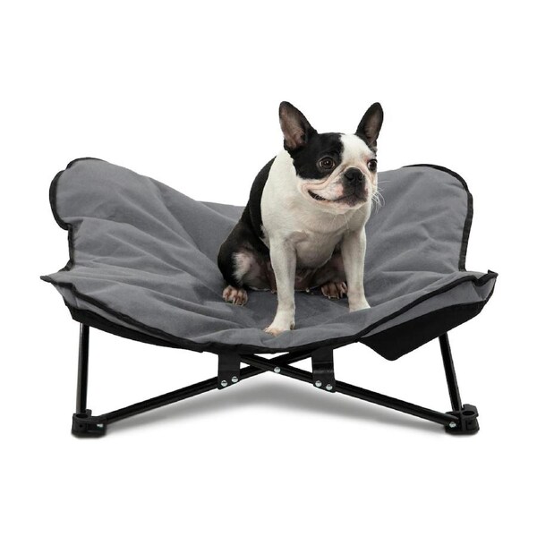 Charlie's Foldable Outdoor Camping Dog Bed Grey (Medium, Large) Medium