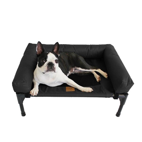 Charlie's Elevated Trampoline Bolster Sofa Dog Bed Black (Small, Medium, Large) Medium