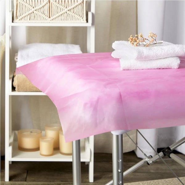 ALFORDSON Massage Table 3 Fold 65/75/85cm Foldable Portable Bed Aluminium Desk 50x Disposable Sheets - Pink
