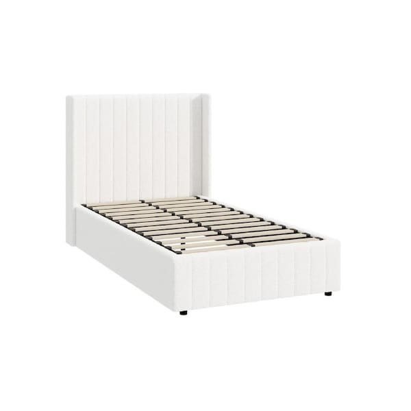 Oikiture Bed Frame Queen Double King Single Gas Lift Base with Storage Boucle King Single