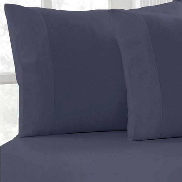 Park Avenue Cotton 175gsm Flannelette Fitted & Pillowcase Bedding Set - Ink Double