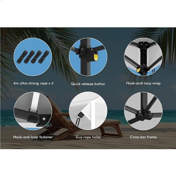 ALFORDSON Gazebo 3x3m Pop Up Marquee Camping Folding Tent Canopy 600D Oxford Navy